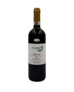 Bottiglia di Curto Marco Barolo Arborina 2020 con etichetta chiara che evidenzia il nome del produttore "CURTO" in grande, seguito dalla denominazione "Barolo Denominazione di Origine Controllata e Garantita", l'annata "2020" e il nome della vigna "ARBORINA". In basso è presente il nome "Nadia Curto" e l'indicazione "La Morra - Italia - PRODOTTO IN ITALIA". Un piccolo disegno stilizzato di foglie è presente sopra la scritta "Barolo". Un adesivo bianco con la scritta "TRIPLE A" è visibile sulla spalla della bottiglia.