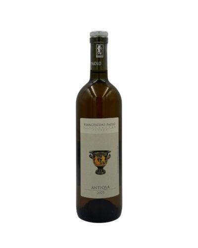 Bottiglia di Francesconi Paolo Antiqva Vino Bianco Biologico 2023 con un'etichetta cche presenta il nome del produttore