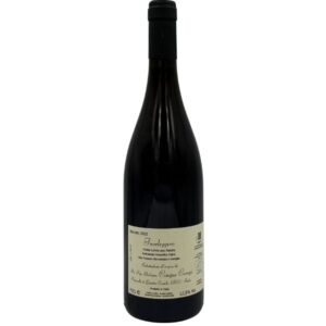Bottiglia di Lambrusco secco biologico Aia delle Cinque Campi Fuorileggero 2022 con un'etichetta chiara che presenta il nome del produttore "Aia delle Cinque Campi" in piccolo, seguito dal nome della cuvée "Fuorileggero" in grande e dalla denominazione "Emilia Lambrusco Rosso Secco Biologico" con l'annata "2022". È presente anche un breve testo descrittivo e un QR code.