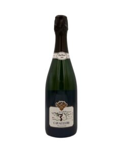 Cavalleri Pas Dosé 2019: logo oro, "Franciacorta" in basso, collo "Pas Dosé 2019".