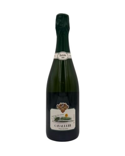 Cavalleri Satèn 2020: logo oro, "Franciacorta" in basso, collo "Satèn 2020".