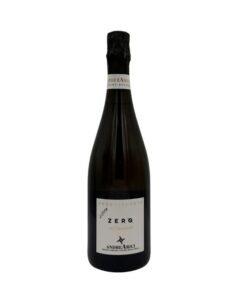 Bottiglia di Franciacorta Andrea Arici Zero Millesimato Dosaggio Zero 2019 con etichetta chiara che evidenzia "FRANCIACORTA", "ZERO" in grande con "millesimato" in piccolo sotto e l'annata "2019" a sinistra, e "ANDREA ARICI" in basso