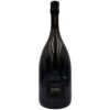Magnum Buvoli Extra Brut: etichetta nera damascata, scritta "BUVOLI METODO CLASSICO". Collo "BUVOLI", adesivo "Dieci".