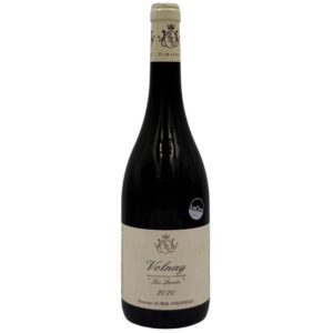 Bottiglia di Volnay "Les Lurets" 2020 del Domaine Huber-Verdereau con etichetta chiara che evidenzia la denominazione "Volnay", il nome del climat "Les Lurets" e l'annata "2020". Un piccolo adesivo nero con la scritta bianca "(Le Clos)" è presente sopra l'etichetta principale.