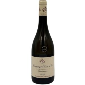 Bottiglia di Bourgogne Côte-d'Or Chardonnay 2022 del Domaine Huber-Verdereau con etichetta chiara che evidenzia il nome del produttore, la denominazione "Bourgogne Côte-d'Or", la varietà "Chardonnay" e l'annata "2022". Un piccolo adesivo nero con la scritta bianca "(Le Clos)" è presente sopra l'etichetta principale.