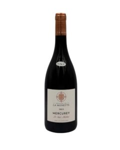 Bottiglia di Mercurey Le Saint-Michel 2023 del Domaine de la Monette, etichetta chiara con adesivo "TRIPLE A", denominazione e annata evidenti.